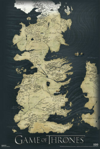 Game of thrones map 24x36 Poster Winterfell Castle Black New Never 