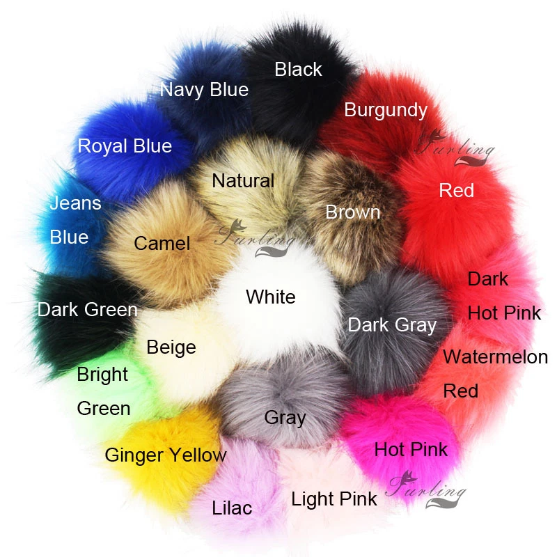 DIY 12Pcs 4" Faux Fur Pompoms for Hat Fluffy Keychain Fur Craft Pompom Balls - Image 2 of 4