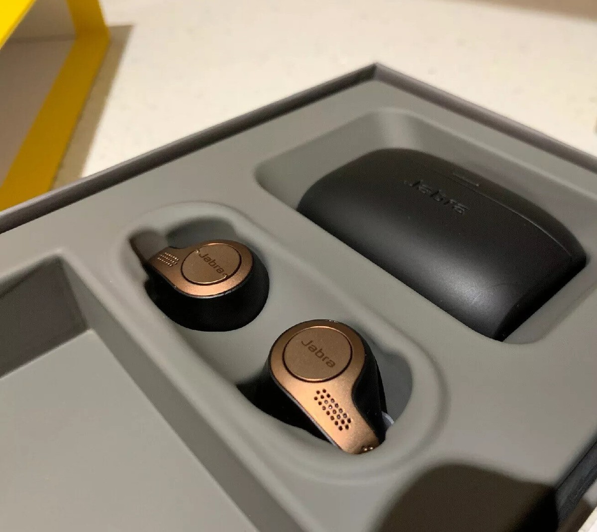 Genuine Jabra Elite 65t Copper Black Wireless Earbuds, Charging