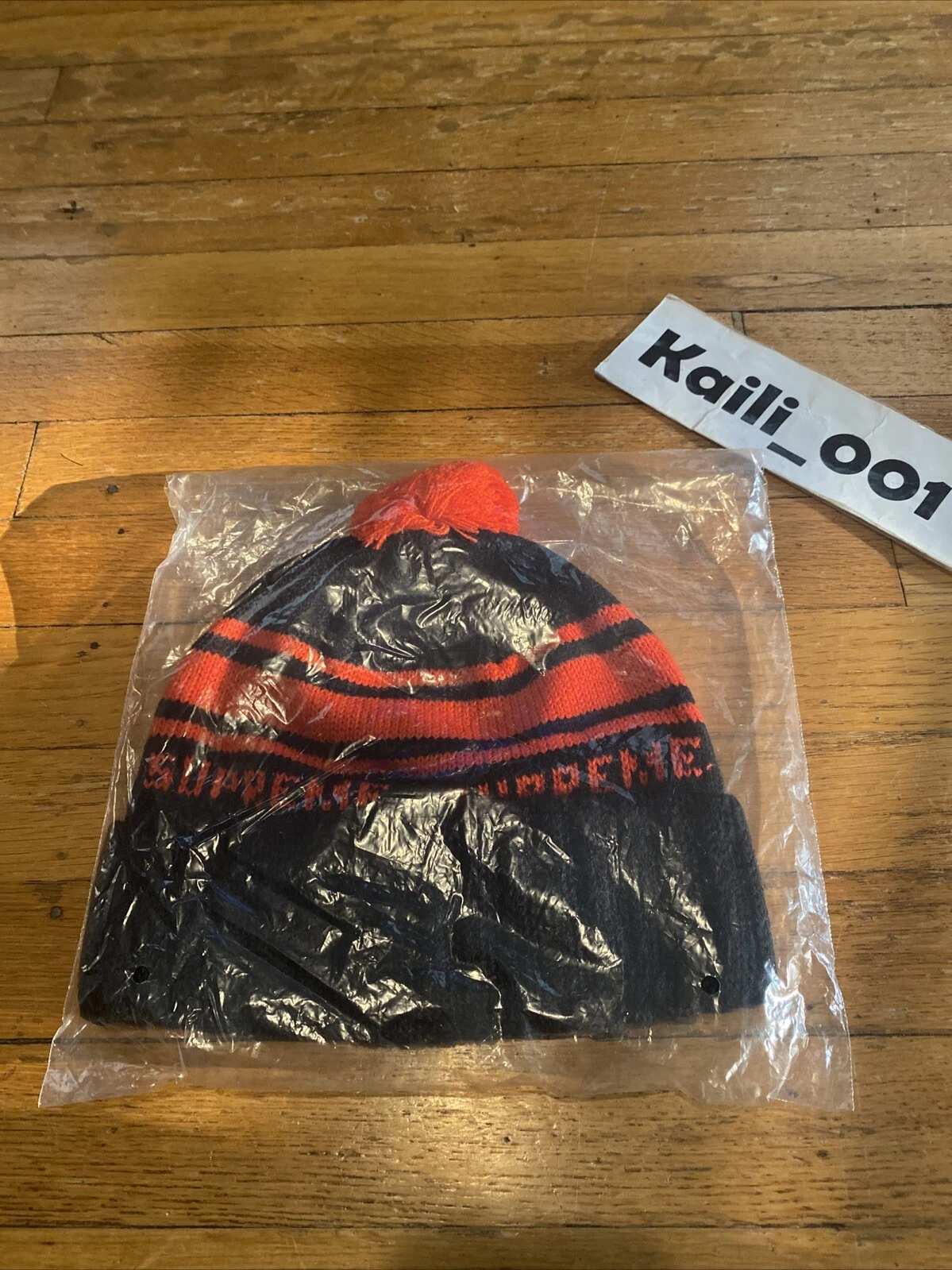 Supreme Classic Stripe Beanie FW18 noir C