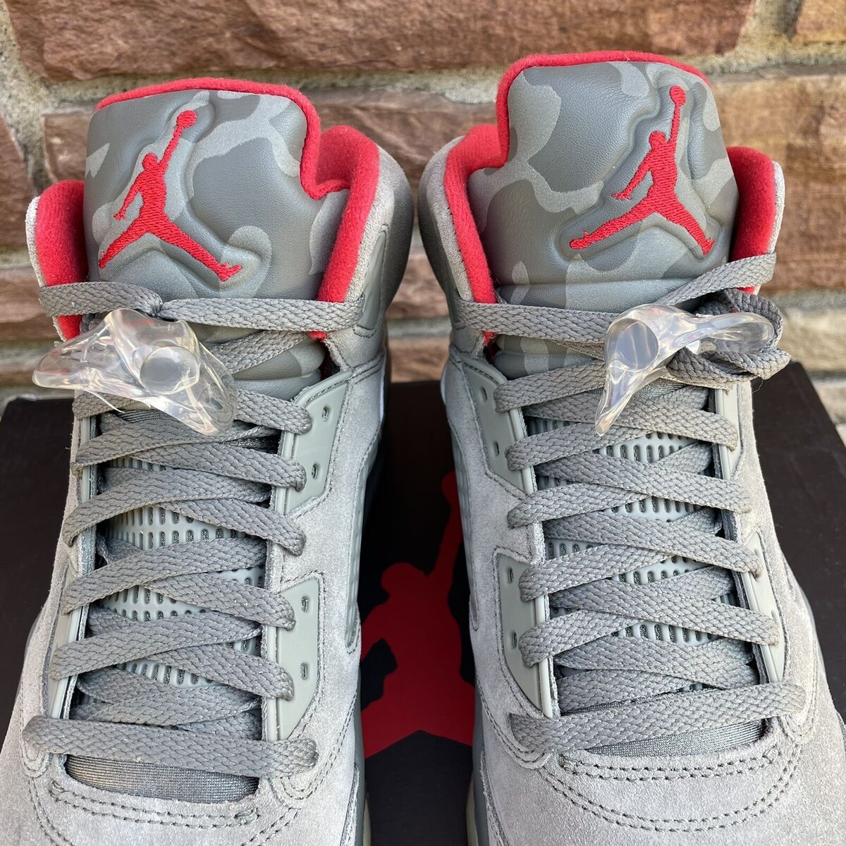 Nike Air Jordan 5 P51 Camo Dark Stucco/University Red 136027 Nike Air Jordan 5 P51 Camo Dark Stucco/University Red 136027