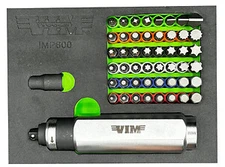 VIM Tools IMP600K Reversible 3/8" Drive Impact Driver with 48 Impact Bits NEW