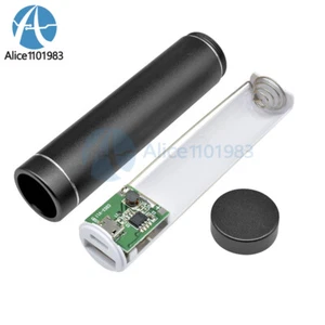 18650 Cylinder Power Bank Battery Shell With USB Charging Port Black