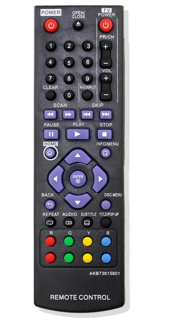 New Remote AKB73615801 Control for LG DVD Blu ray Player BP125 eBay