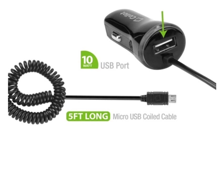CELLET High Powered Car Charger For Micro USB Devices, 2.1A, 5 Ft Cord, Black - Image 4 of 4