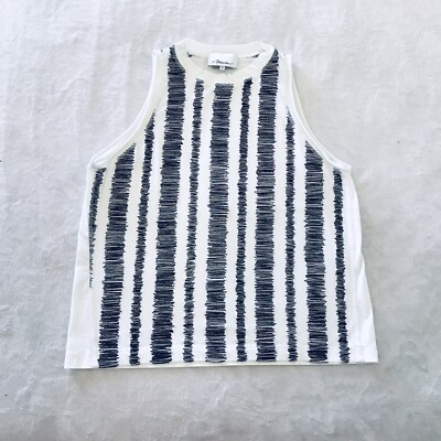 Phillip Lim Womens white black sleeveless t shirt size XS S