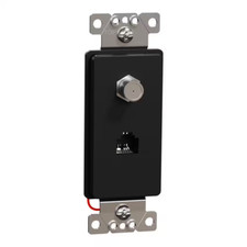 X Series Matte Black 1-Gang Standard Combination RJ 11 Telephone Jack CATV F Cou