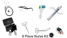 8 Pc Student Nurse Starter Kit Stethoscope, BP set, +more Christmas Gift NK-222