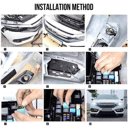 For 2016-2018 Honda Civic DRL LED Daytime Running light Fog Lamps Turn Signal - Picture 14 of 17