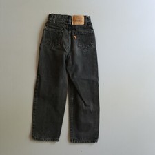 Vintage Boys Kids Levi's Jeans 7 Slim Black Denim Orange Tab