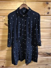 J.Crew Printed silk dress BLACK DOT Womens Sz S MSRP $148