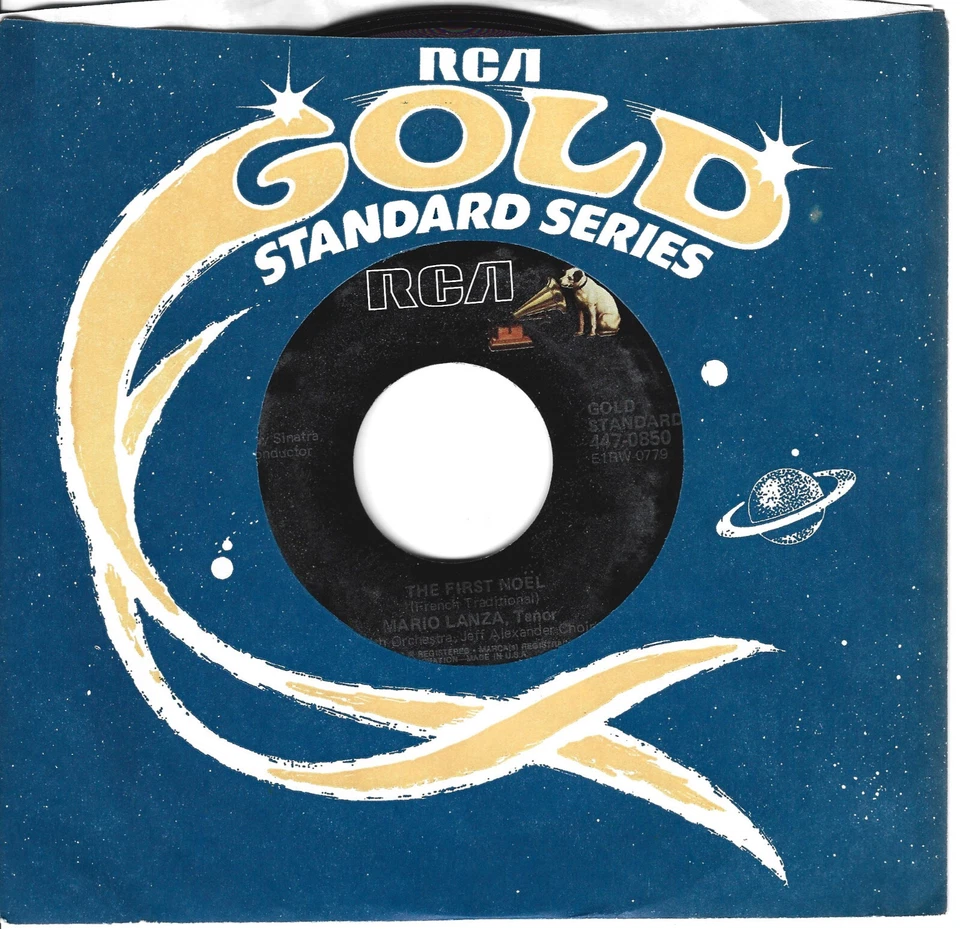 MARIO LANZA "Silent Night / The First Noel" Gold Standard RCA VICTOR 447-0850 CS - Image 2 of 2