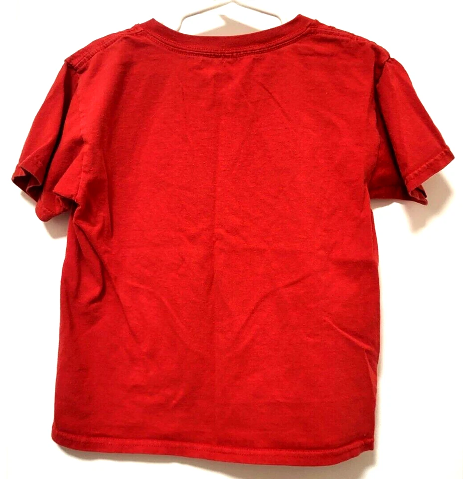 GILDAN Red Tee Game All Day Short Sleeves Kids 6/7 - Image 4 of 4
