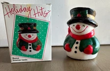 Vintage Musical Snowman Christmas Candle plays ‘White Christmas’ 1989 IOB