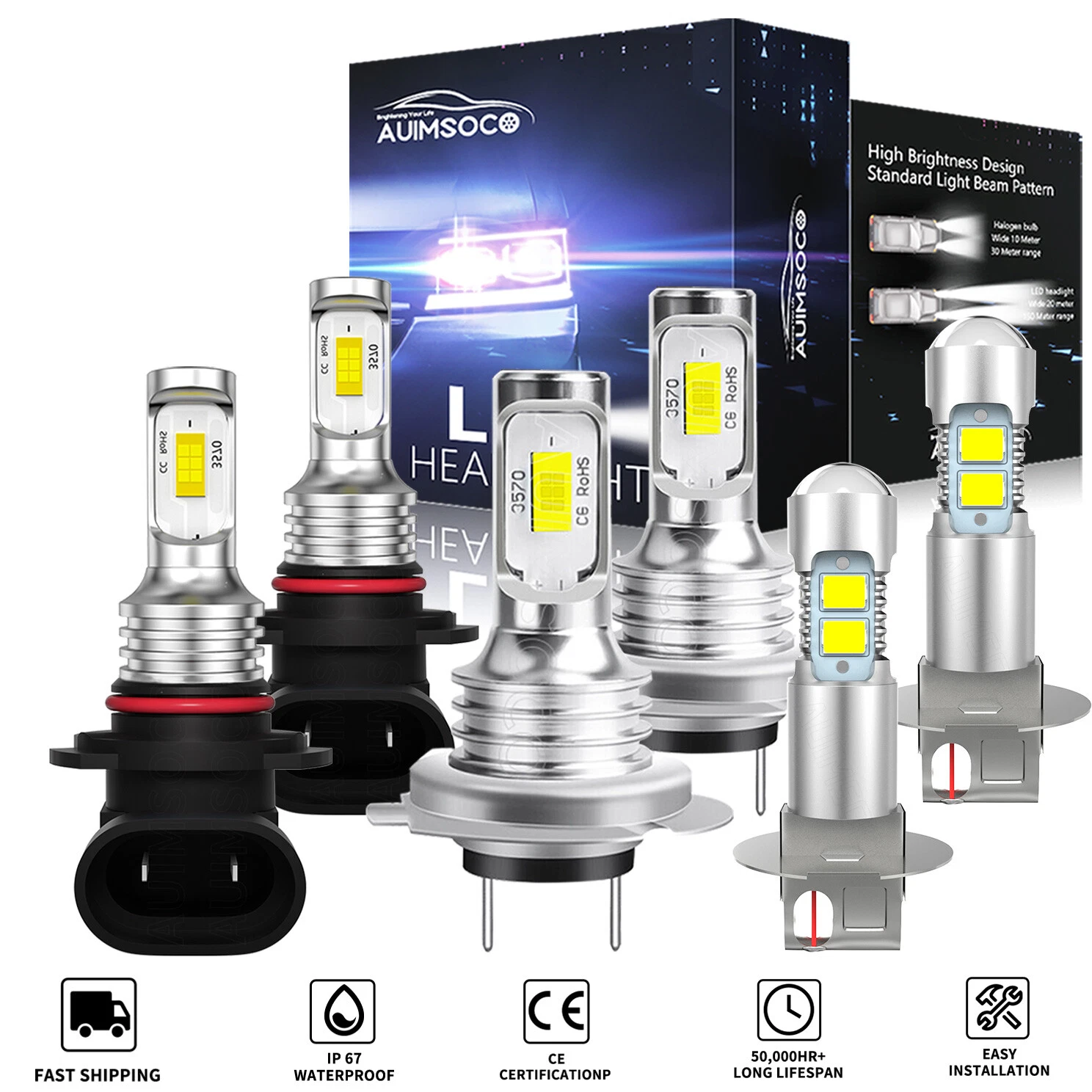 For Subaru Tribeca 2008-2014 6x Combo LED Headlight High/Low Beam Fog Light Kit