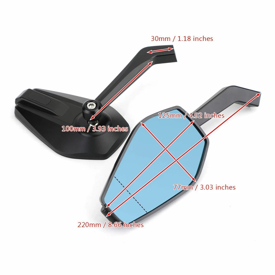Motorcycle CNC Aluminum Mirror Set Universal 8mm 10mm Fit for Honda MSX125 Grom Foto 3 de 4
