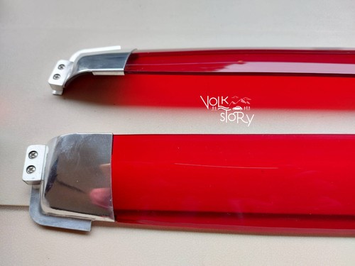 VW CLASSIC BEETLE BUG 1965 - 79 WINDOW VENT SHADES RAIN VISOR GUARD ACRYLIC RED - Picture 5 of 7