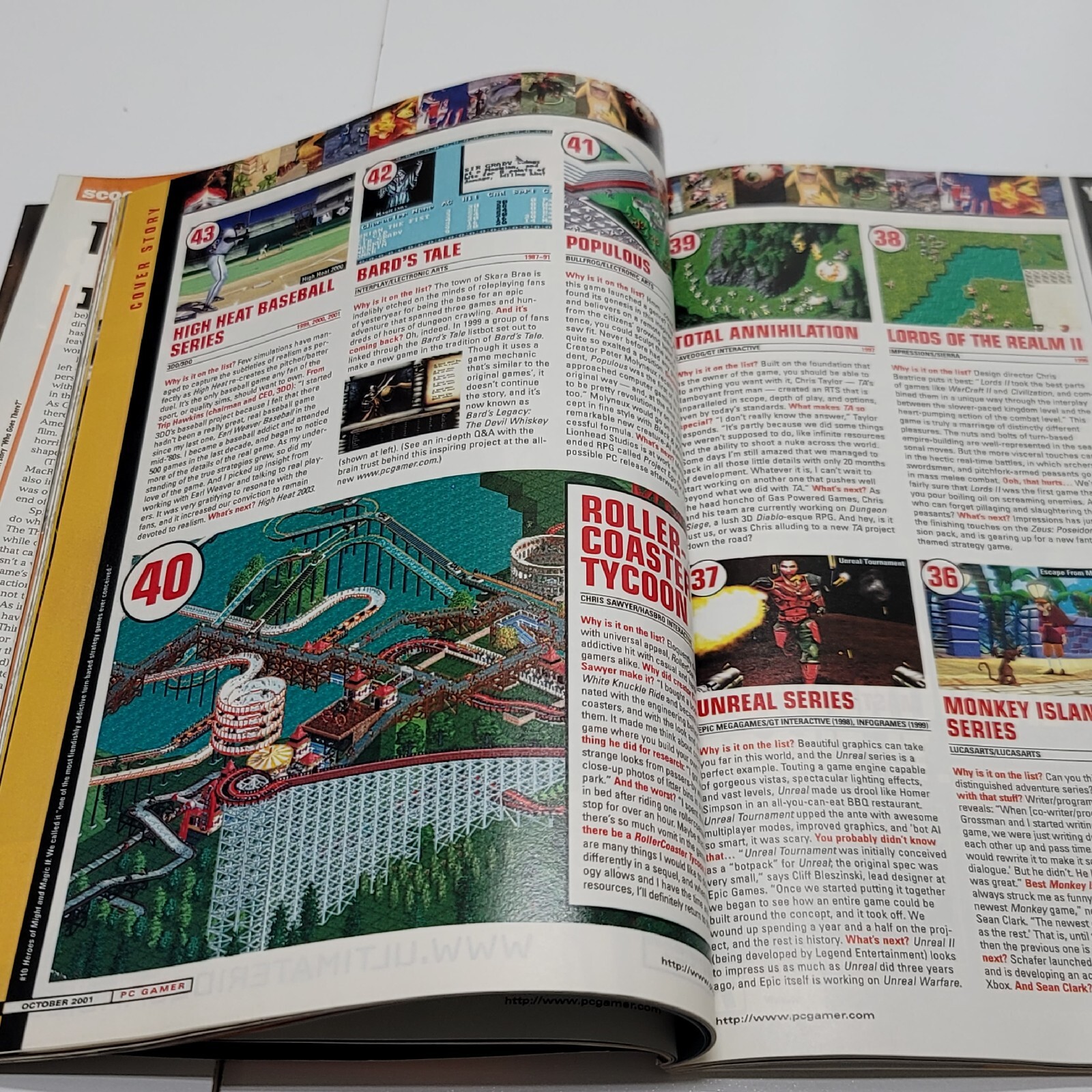 Vintage Computer Video Game Magazine 2001 PC Gamer 50 Best Games Of All  Time