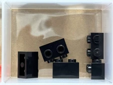 LEGO Parts - Black Brick, Modified 1 x 2 with Studs on 1 Side - No 11211 - QTY 5