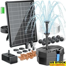 Solar Fountain Pump 8W Solar Panel Battery Backup 8 Spray Modes Low Maintenance