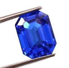9.44 Ct Natural Blue Flawless Sapphire Emerald Cut Certified Loose Gemstone