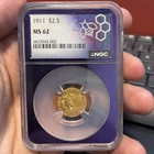 1911 U.S. $2.50 Indian Gold Coin Graded MS62 by NGC