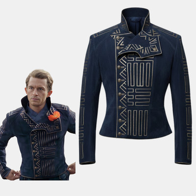 Jonathan Bailey Wicked Inspired Embroidered Sheep Leather Jacket XXS-5XL