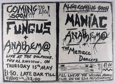 Anthema Original Punk Flyer Maniac Fungus London + Letter UK DIY Punk 1980s