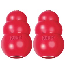 KONG Classic Large Durable Rubber Dog Toy 2-Pack Treat-Dispensing Fetch Chew