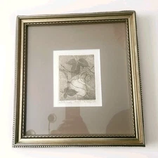 Rare Vintage 1967 Mid Century Abstract Print Signed A. Sage.  