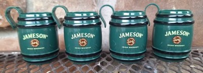 Jameson Irish Whiskey Barrel Mug Shot Glasses Set of 4 New
