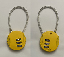 1 szt. Żółty zamek kombinowany 3-cyfrowy bagaż podróżny Walizka Szklana Wire Locker