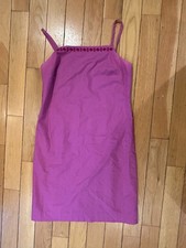 ann taylor loft sundress fuschia back zip, lined , hits above the knee