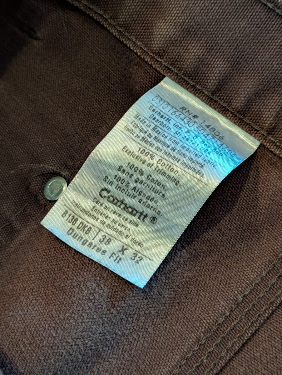 その他 T Carhartt B136 DKB Double Knee Work Pants Brown 38x32 Distressed