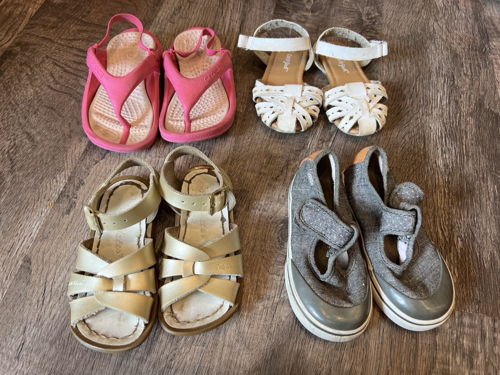 Lotto scarpe bambina taglia 7 sandali infradito Mary Jane acqua salata Vans Crocs