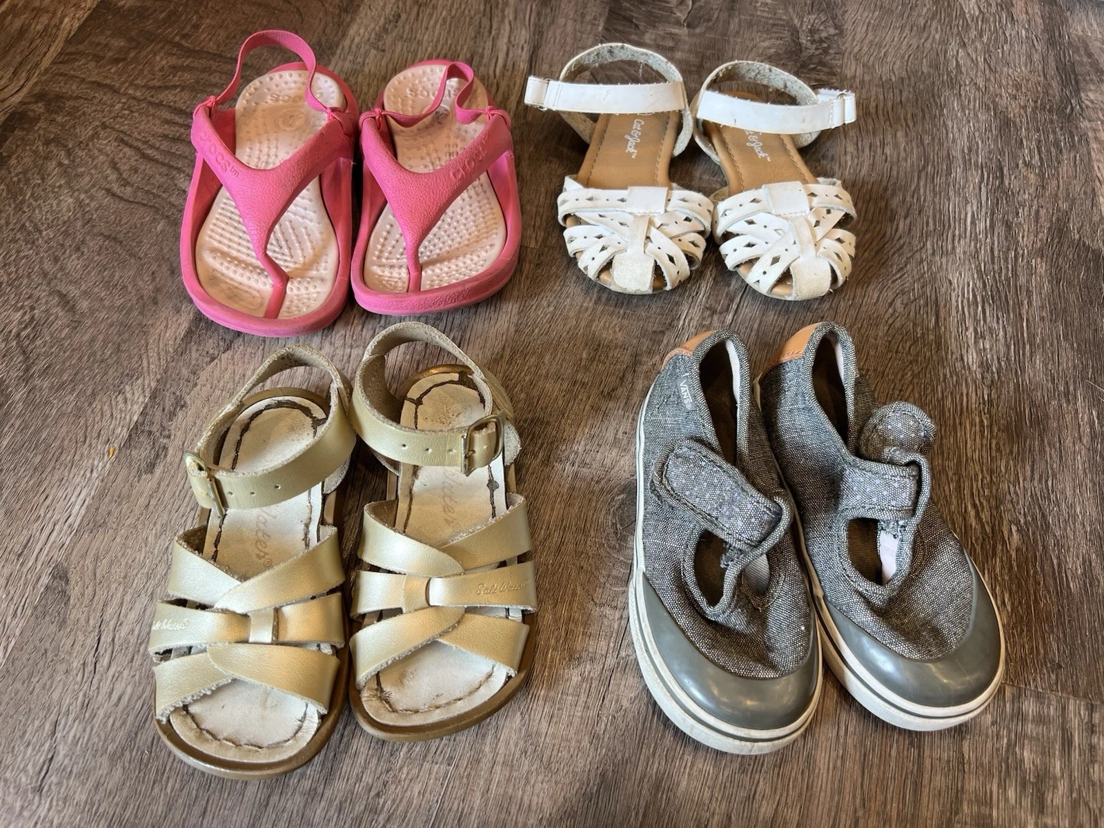 Lotto scarpe bambina taglia 7 sandali infradito Mary Jane acqua salata Vans Crocs