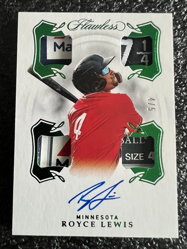 2020 Flawless Royce Lewis Quad Patch Signatures Tag Jersey Emerald Auto RC #/5