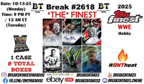 APOLLO CREWS 2025 Topps Finest WWE Hobby CASE (8 Box) Break #2618