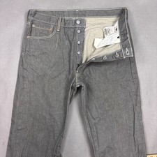 Levis 501 XX Jeans Mens 36x34 Gray Button Fly Pants Dark Wash Work Distressed