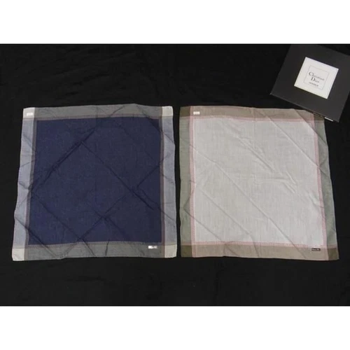 Christiandior Dior Cotton 70 Linen 30 Scarf Handkerchief Men'S 2 Piece