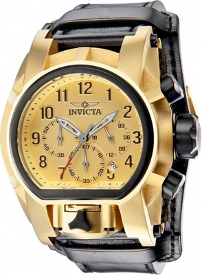 #ad Invicta 40112 Men#x27;s 52mm Bolt Zeus Magnum Dual Time Gold Dial Chronograph Watch $177.99