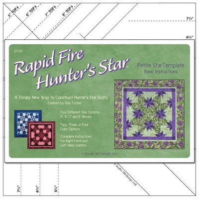 Studio 180 Design - Rapid Fire Hunter's Star Quilting Template Ruler DT01