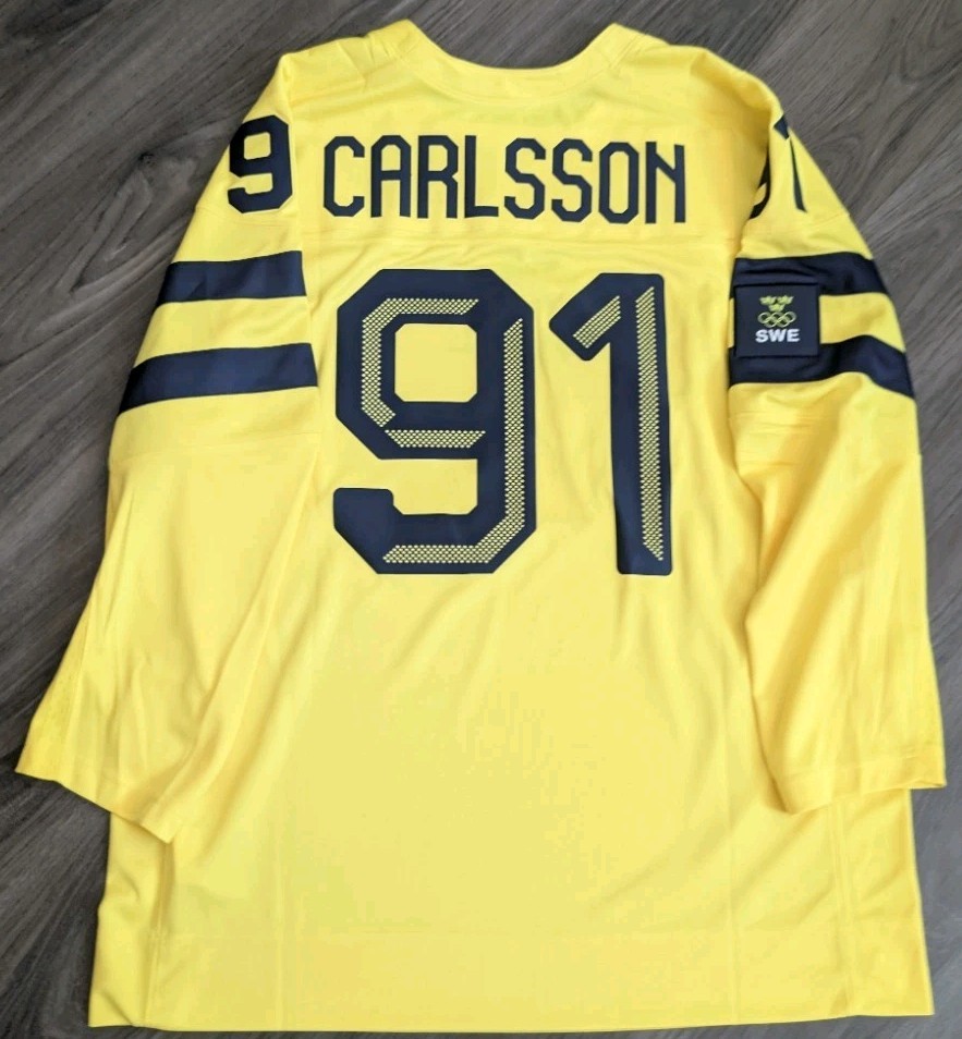 NWT Leo Carlsson Team Sweden 2026 Winter Olympics IIHF Nike Jersey