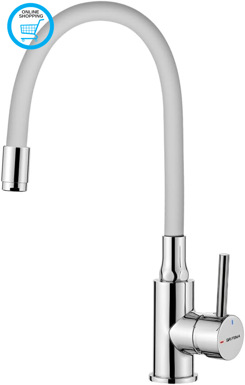 GRIFERÍA DE COCINA-G4002-3 White Kitchen Sink Mixer Tap with Flexible Universal
