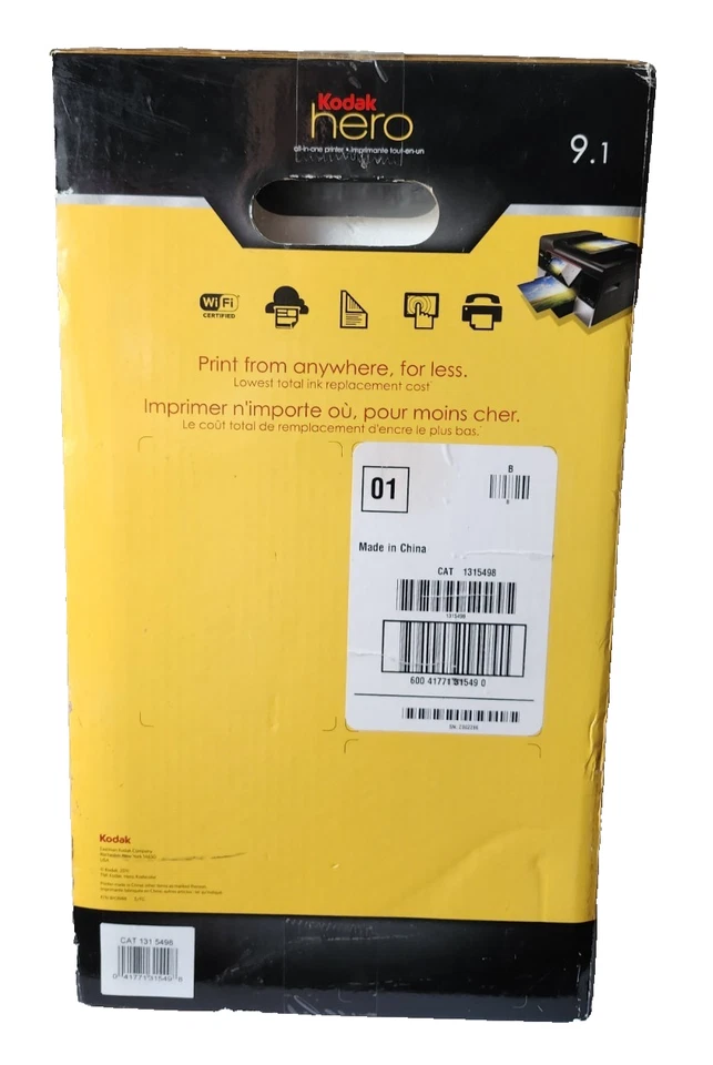 Brand New Kodak Hero 9.1 All-In-One Inkjet Wireless Color Printer Scanner & Fax - Image 3 of 3