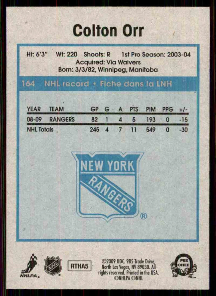 2009-10 O-PEE-CHEE RETRO COLTON ORR #164 - Image 2 of 2