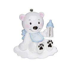 Baby Polar Bear Blue Personalized Christmas Tree Ornament