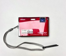 RED Nikon COOLPIX S60 Red Point Shoot 10MP Touchscreen - Tested Working