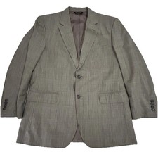 Jos A Bank Blazer Mens Sz 43R Gray Windowpane Suit Jacket 100 Wool Sport Coat