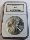 2001  $1 - 1-oz American Silver Eagle NGC MS69 Brown Label